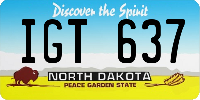 ND license plate IGT637