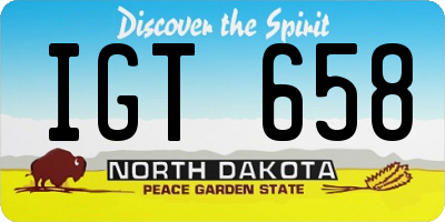 ND license plate IGT658