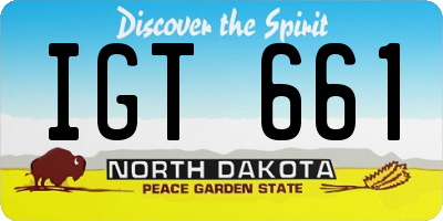 ND license plate IGT661