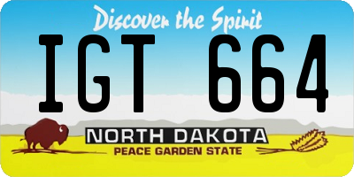 ND license plate IGT664