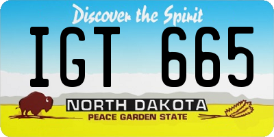 ND license plate IGT665
