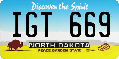 ND license plate IGT669