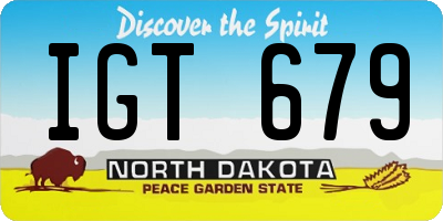 ND license plate IGT679