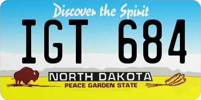 ND license plate IGT684