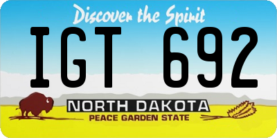 ND license plate IGT692