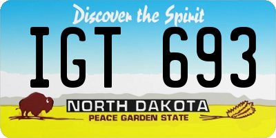 ND license plate IGT693