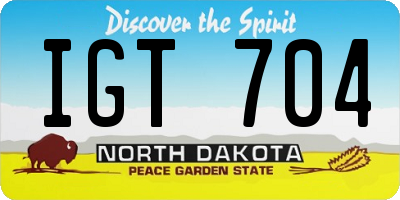 ND license plate IGT704