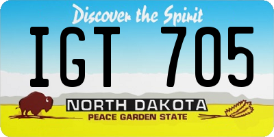 ND license plate IGT705