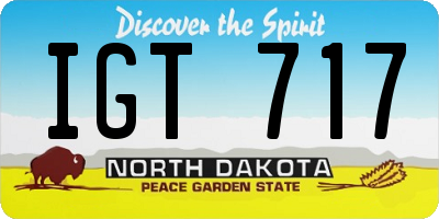 ND license plate IGT717