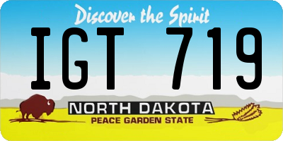 ND license plate IGT719