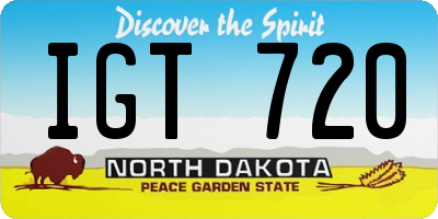 ND license plate IGT720