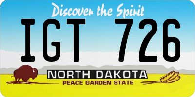 ND license plate IGT726