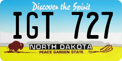 ND license plate IGT727