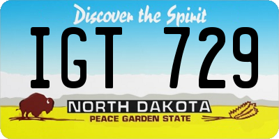 ND license plate IGT729