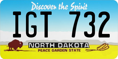 ND license plate IGT732