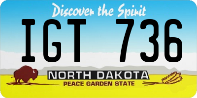 ND license plate IGT736