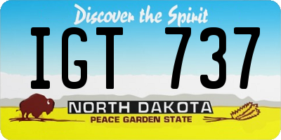 ND license plate IGT737