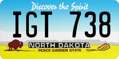 ND license plate IGT738