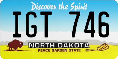 ND license plate IGT746