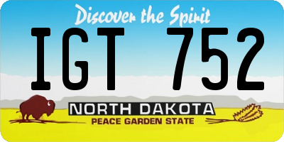 ND license plate IGT752