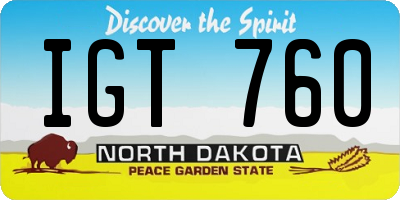 ND license plate IGT760
