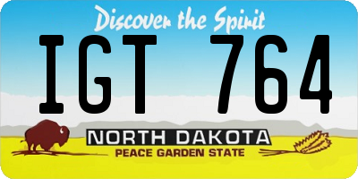 ND license plate IGT764