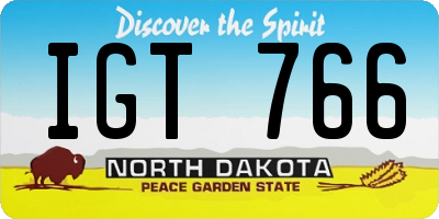 ND license plate IGT766