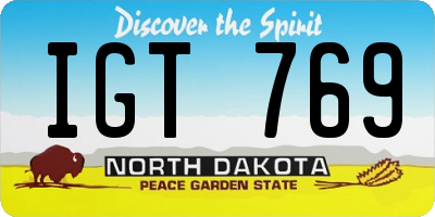 ND license plate IGT769