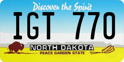 ND license plate IGT770