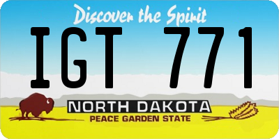 ND license plate IGT771