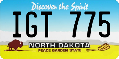 ND license plate IGT775