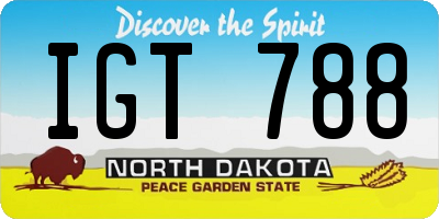 ND license plate IGT788