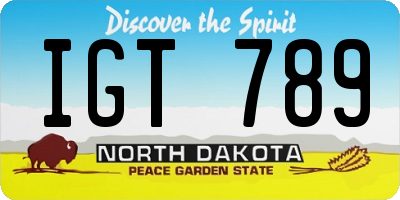 ND license plate IGT789