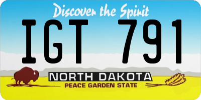 ND license plate IGT791