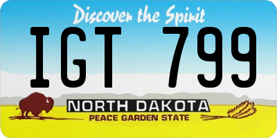 ND license plate IGT799