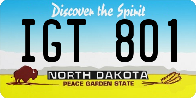 ND license plate IGT801