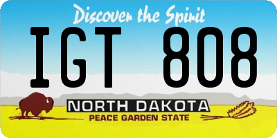 ND license plate IGT808