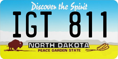 ND license plate IGT811