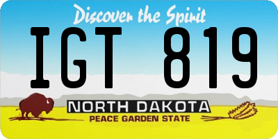 ND license plate IGT819