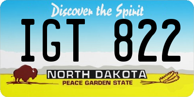 ND license plate IGT822