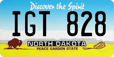 ND license plate IGT828