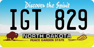 ND license plate IGT829