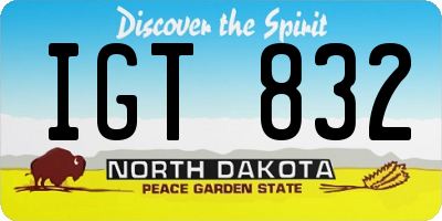 ND license plate IGT832