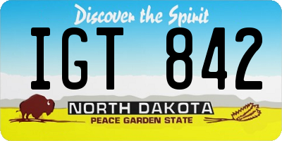 ND license plate IGT842