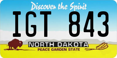 ND license plate IGT843