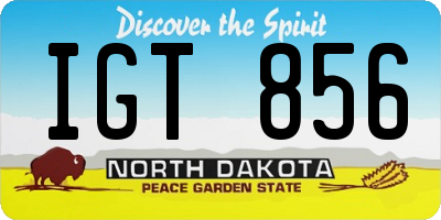 ND license plate IGT856