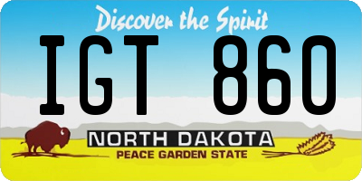 ND license plate IGT860
