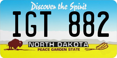 ND license plate IGT882