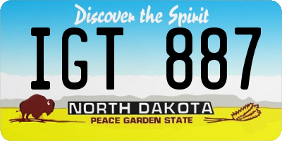 ND license plate IGT887