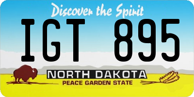 ND license plate IGT895
